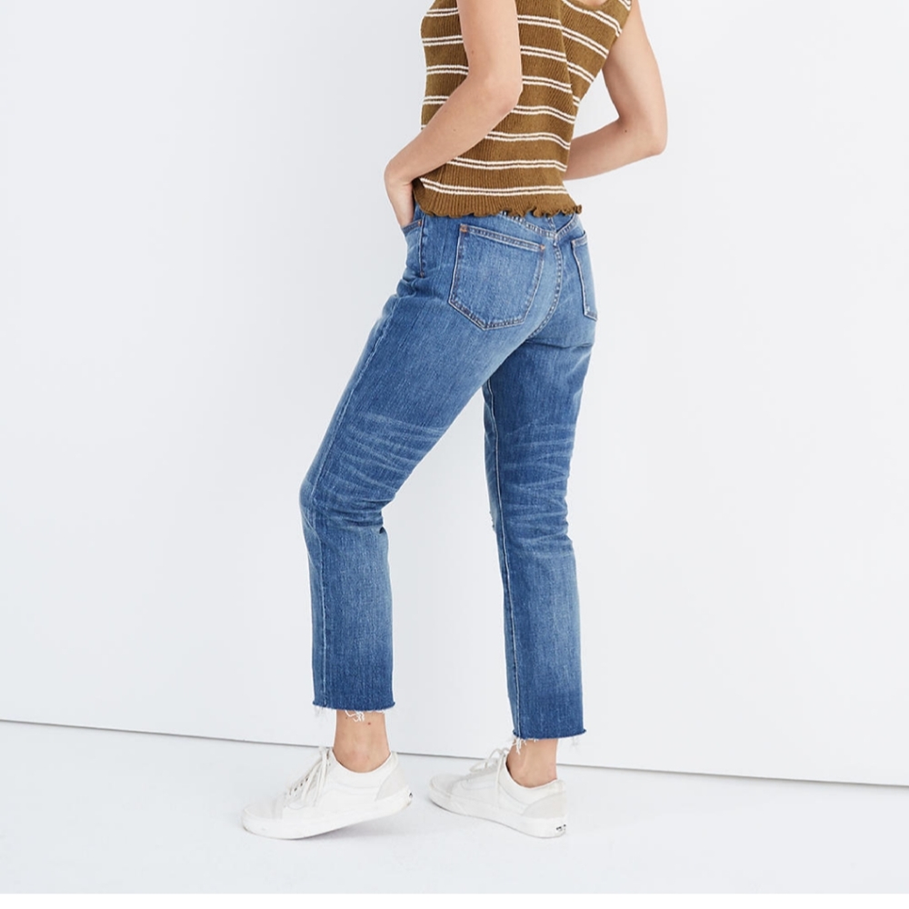 Madewell High-Rise Slim Boyjean in Dover: Raw Him